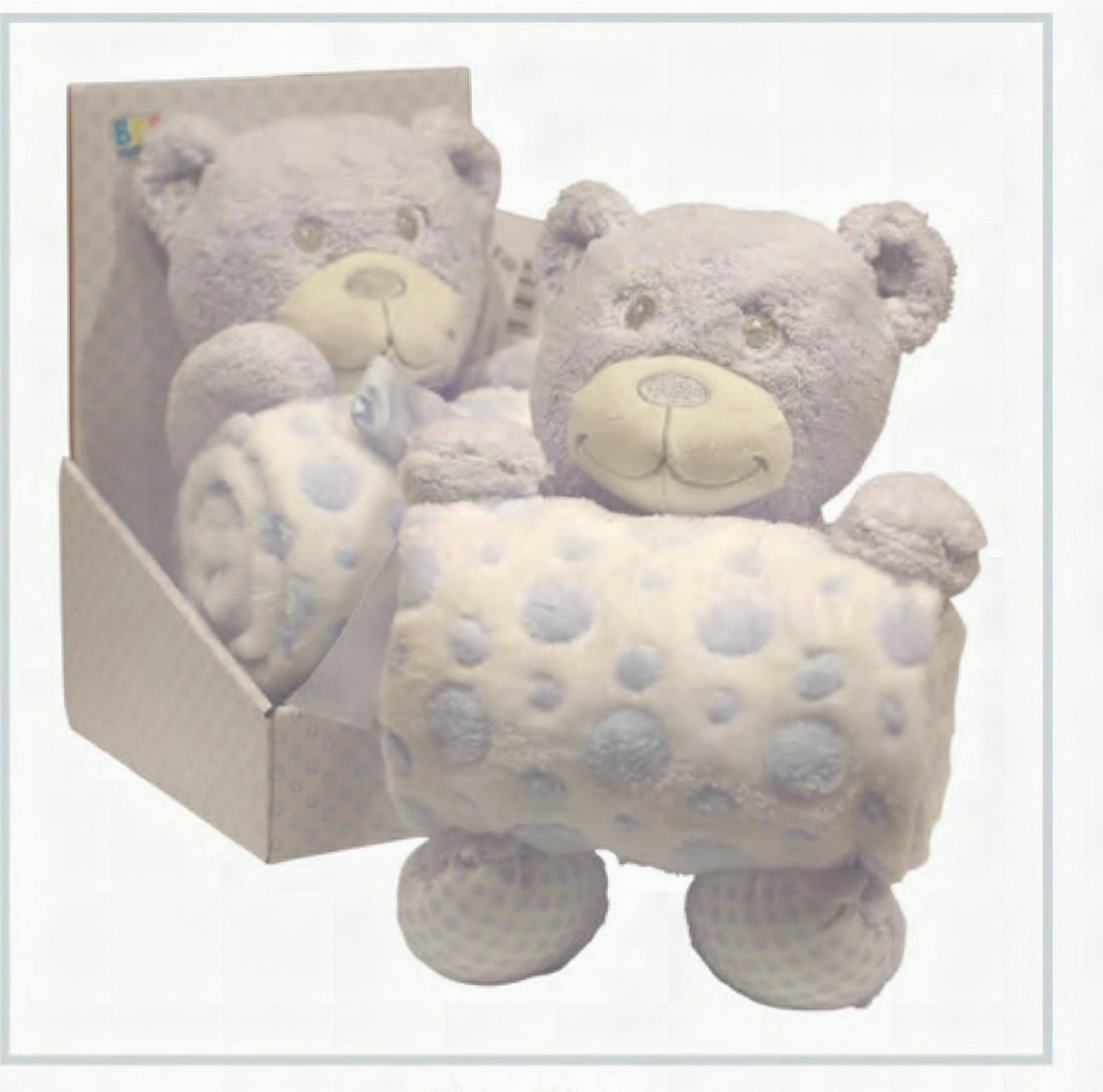 Baby Blanket with Toy — Bear — Blue