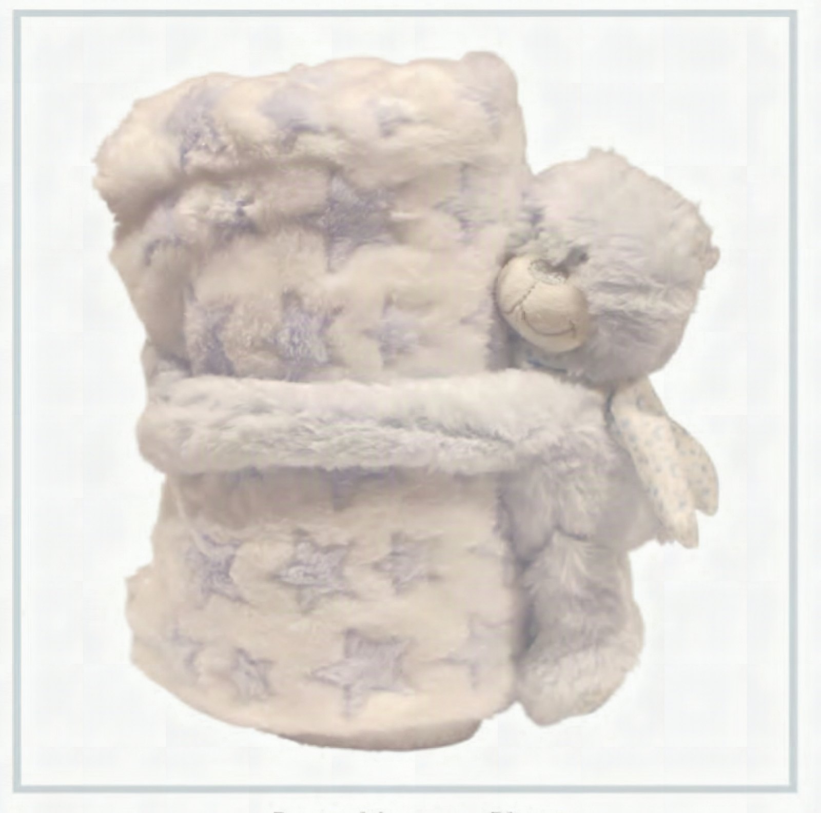 Baby Blanket with Toy — Bear with Stars — Blue
