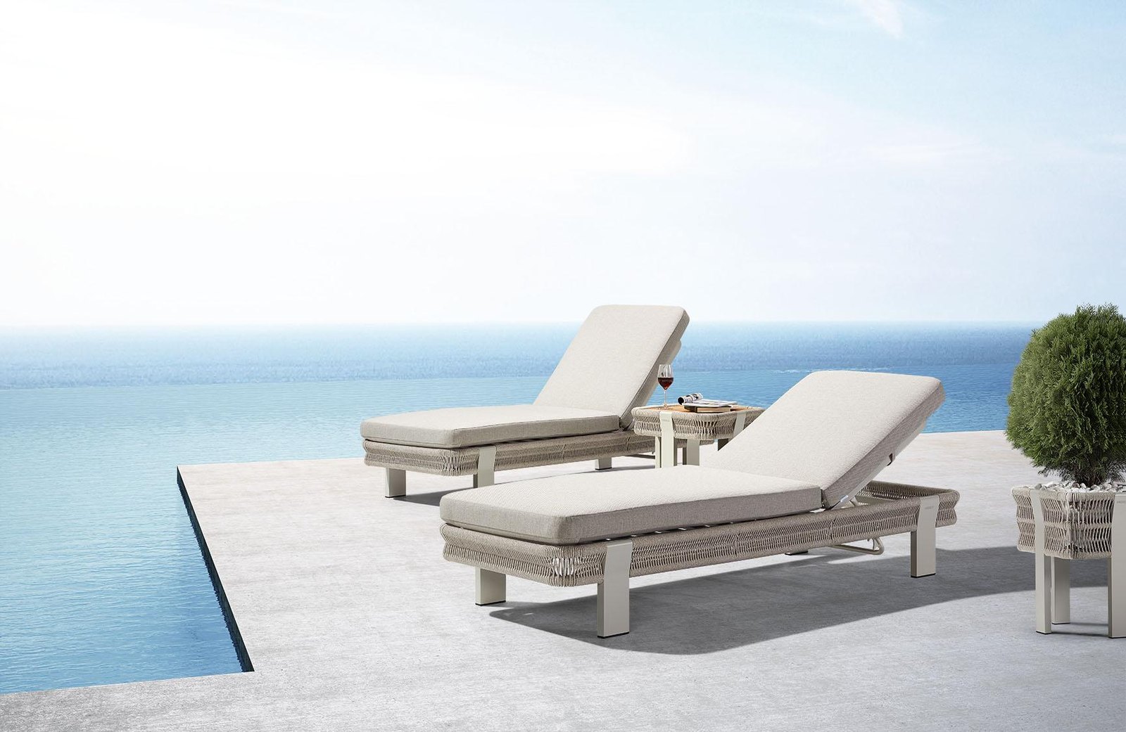 Staitieh Wood Garden outdoor furniture beside a pool