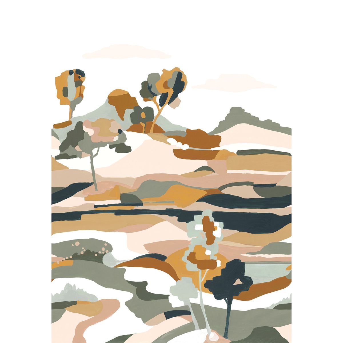 L'Île Aux Oiseaux Mural — Beige